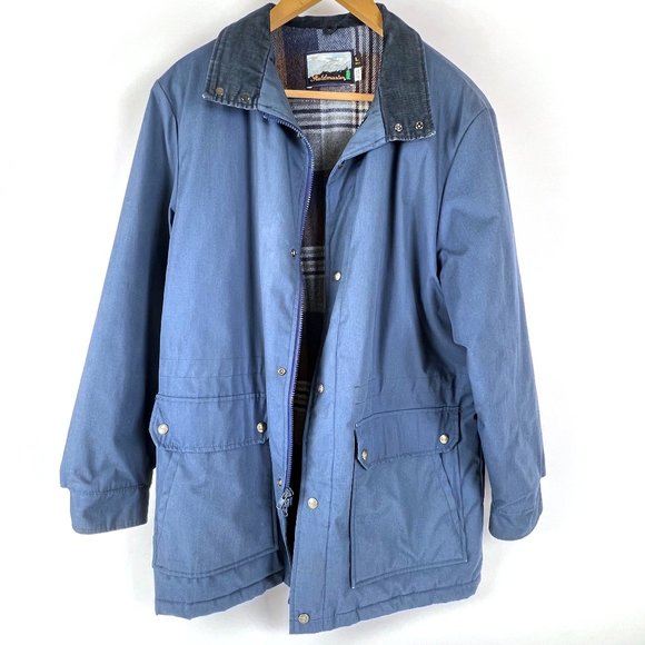 VTG 70s 80s Fieldmaster Storm Plus Flannel Lined Jacket Large Tall LT Thinsulate - Picture 1 of 12
